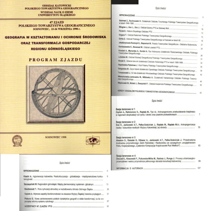 47 zjazd Polskiego Towarzystwa Geograficznego, Sosnowiec 1998 (broszury, 1-4) Ostatnia szansa