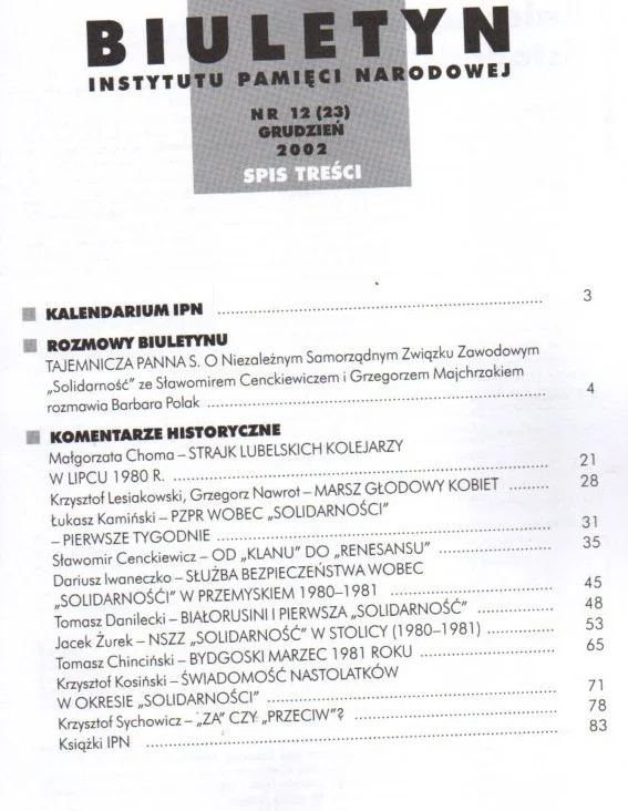 Wyprzedaż Biuletyn Instytutu Pamięci Narodowej nr 12(23)2002