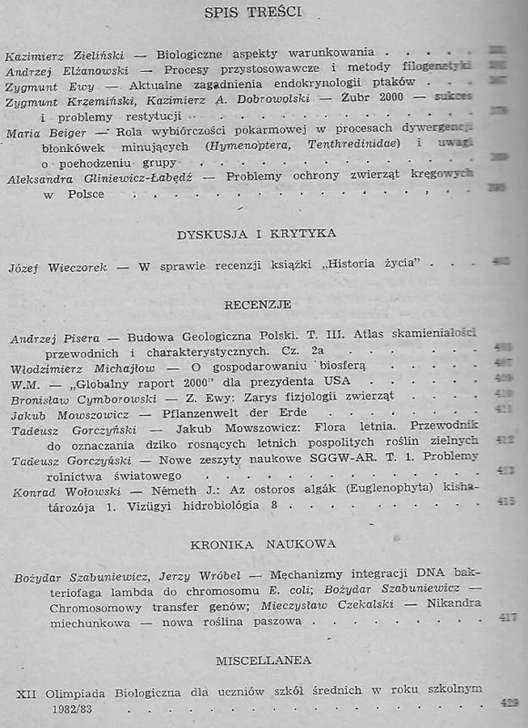 Tylko dziś Kosmos zeszyt 4(171)1981 (seria A - Biologia)