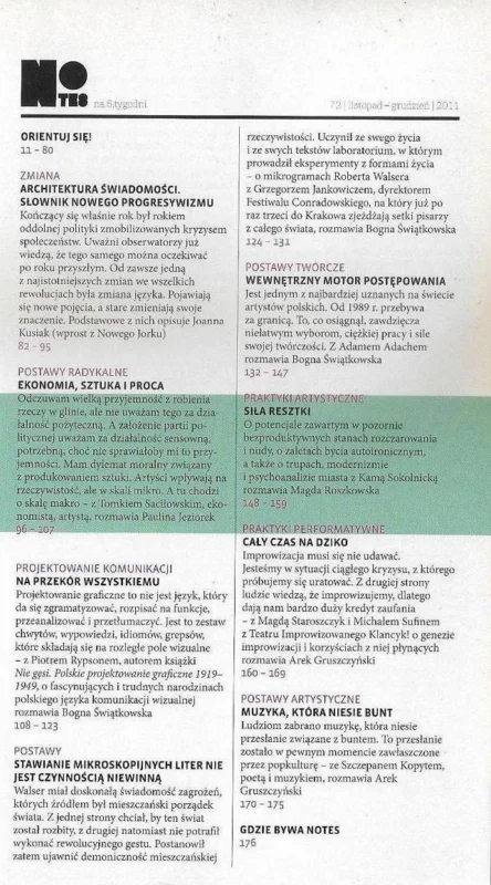 Notes no. 72 Okazja
