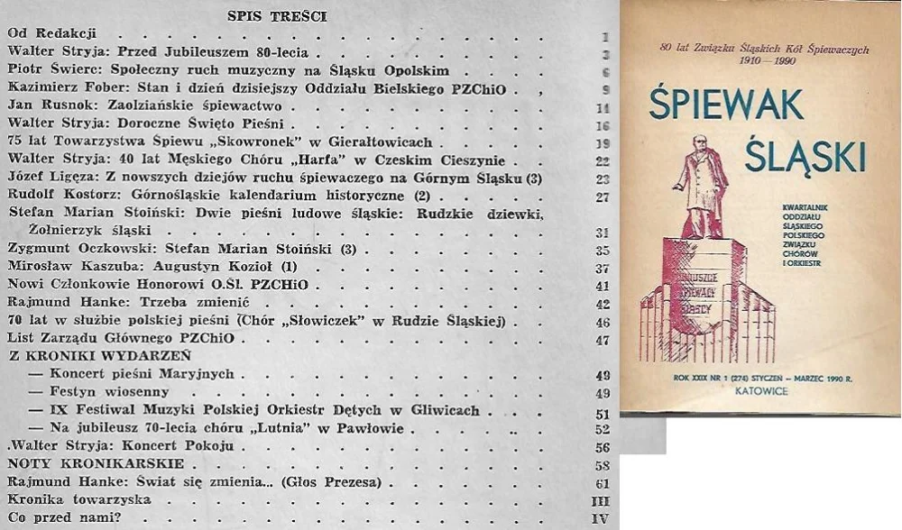 Łatwy zwrot Śpiewak Śląski. Kwartalnik oddziału śląskiego Polskiego Związku Chórów i orkiestr. Nr 1(274)1990