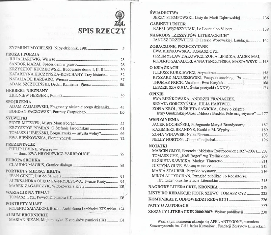 Zeszyty literackie nr 98 (2007) Dostępne od ręki