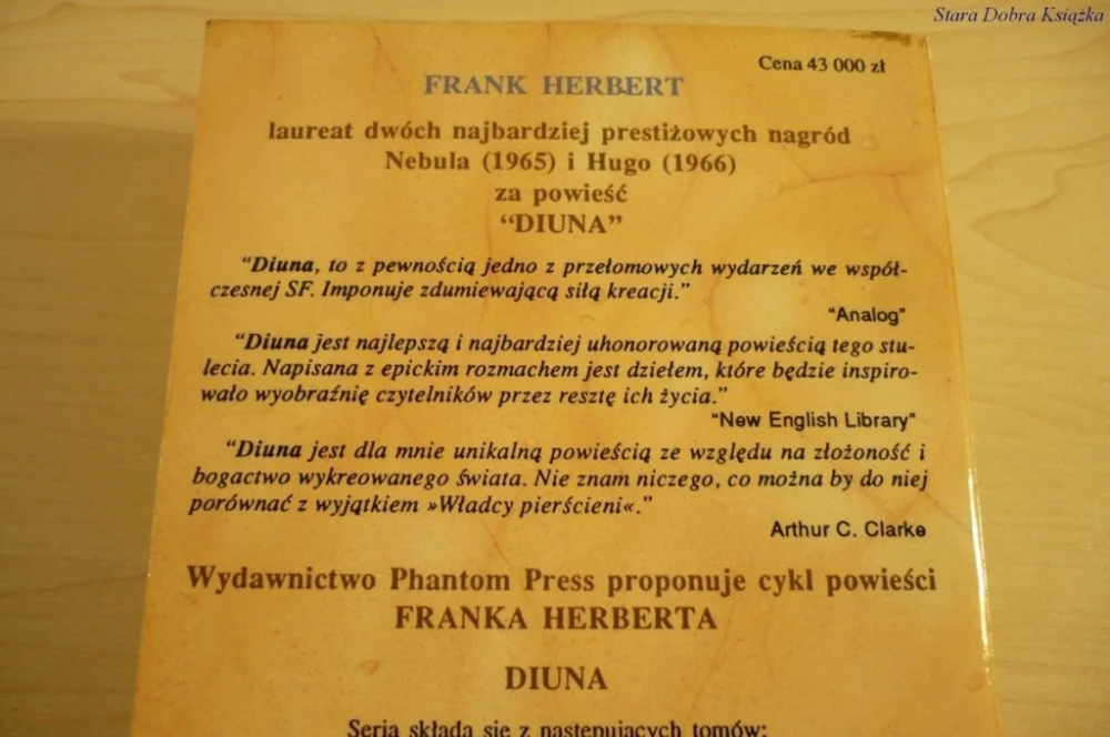 Szybka dostawa DIUNA - Frank Herbert (Wydanie II 1992)