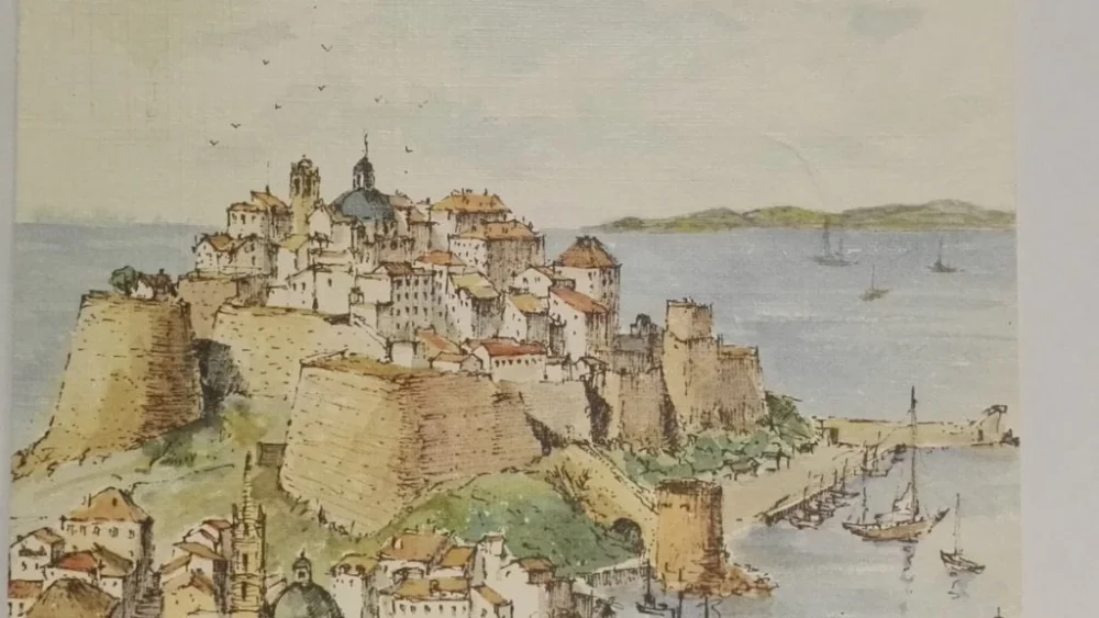 CORSE. LA CITADELLE DE CALVI. AQUARELLE ORIGINALE Najlepsza cena