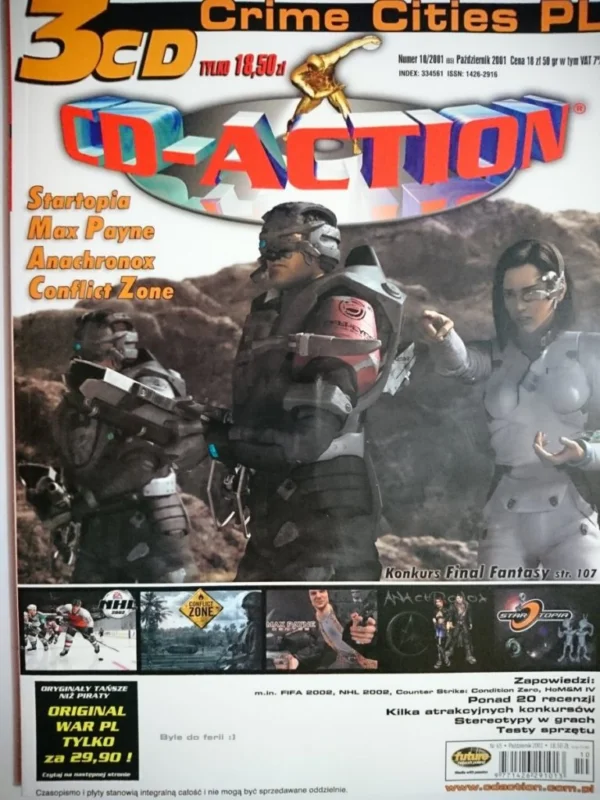 Hit sprzedaży CD-ACTION 10-2001 BEZ PŁYT