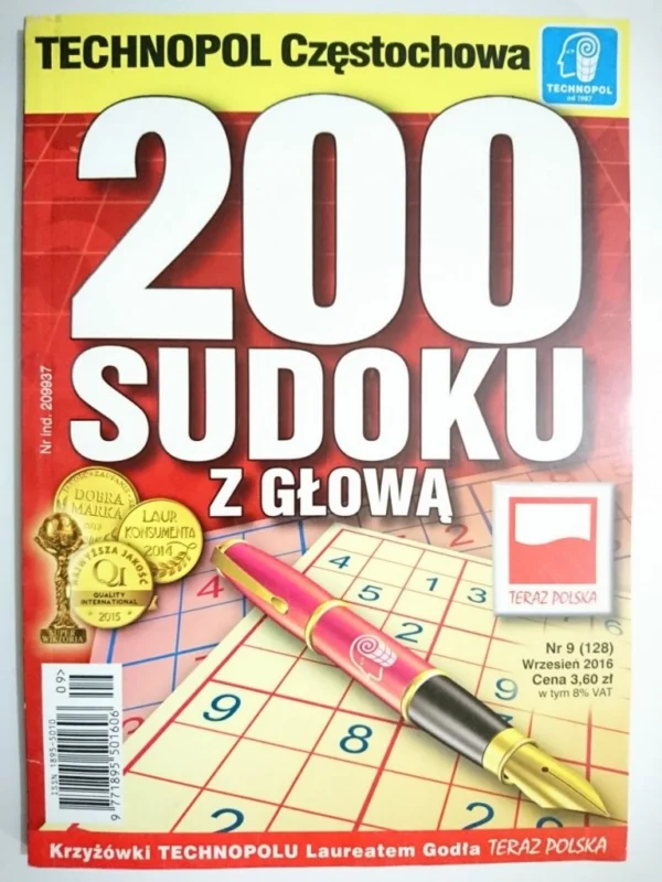 Super okazja 200 SUDOKU Z GŁOWĄ Nr. 9 (128) 9-2016