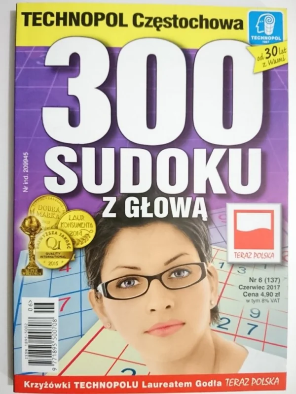 Tylko do końca tygodnia 300 SUDOKU Z GŁOWĄ 6-2017