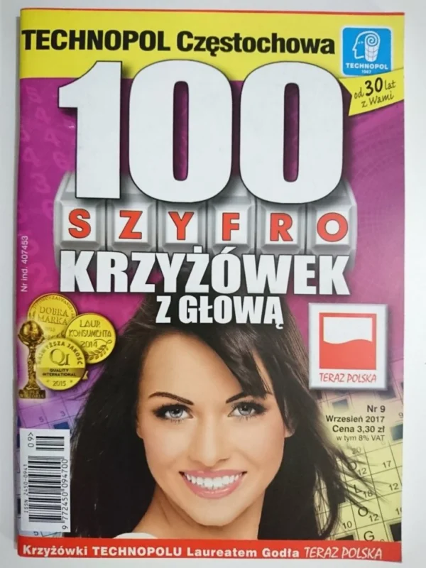 100 SZYFRO KRZYŻÓWEK Z GŁOWĄ 9-2017 Szybka dostawa