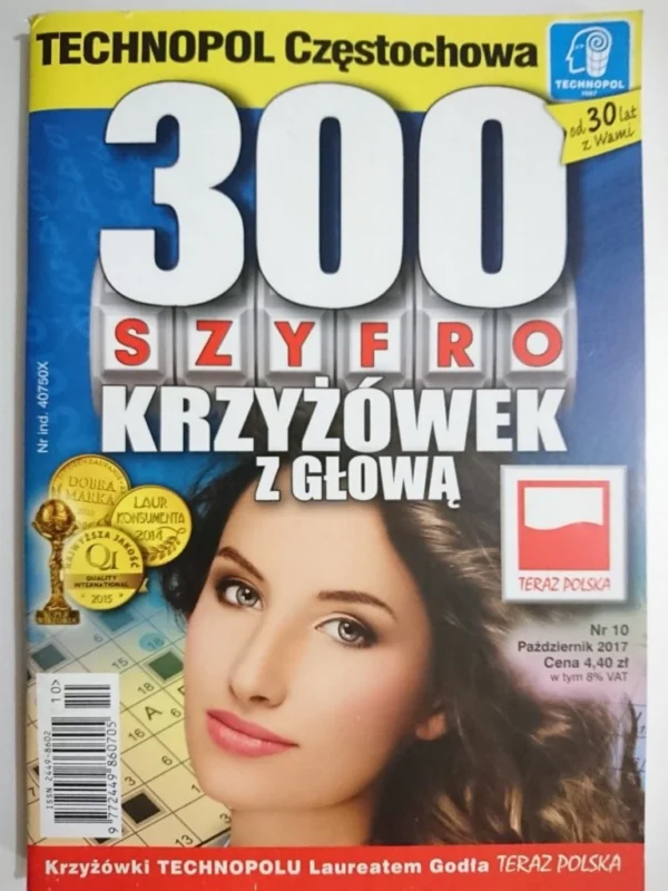 300 SZYFRO KRZYŻÓWEK Z GŁOWĄ 10-2017 Szybka dostawa