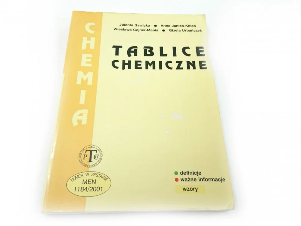 CHEMIA. TABLICE CHEMICZNE - Jolanta Sawicka 2004 Dostępne od ręki