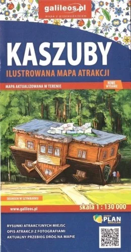 KASZUBY. ILUSTROWANA MAPA ATRAKCJI 1:130 000 Cena promocyjna