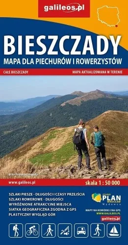 Łatwy zwrot MAPA - BIESZCZADY 1:50 000, PRACA ZBIOROWA
