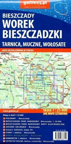 MAPA - BIESZCZADY. WOREK BIESZCZADZKI 1:25 000 Hit sprzedaży