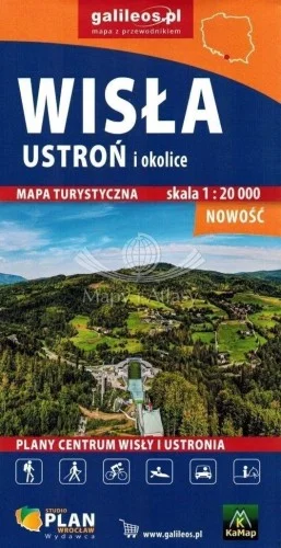 MAPA - WISŁA, USTRO艃 I OKOLICE 1:20 000 Okazja
