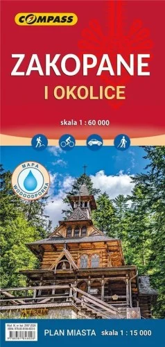Dostępne od ręki MAPA - ZAKOPANE I OKOLICE 1:60 000, PRACA ZBIOROWA