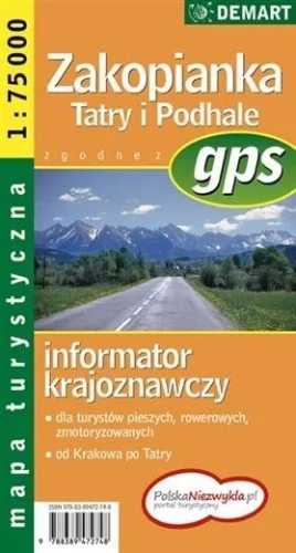 MAPA - ZAKOPIANKA TATRY I PODHALE 1:75 000 Niska cena