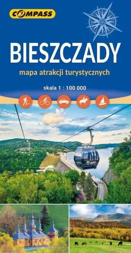 Taniej MAPA ATRAKCJI TUR. - BIESZCZADY 1:100 000 W.2025