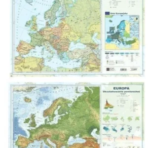 MAPA EUROPY A2 DWUSTRONNA LAMINOWANA ART-MAP Ostatnie sztuki