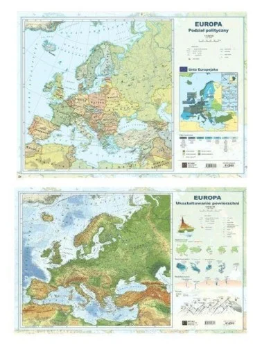 MAPA EUROPY A2 DWUSTRONNA LAMINOWANA ART-MAP Ostatnie sztuki