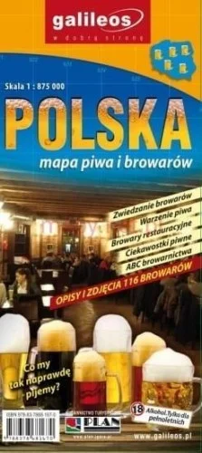 MAPA PIWA I BROWARW - POLSKA 1:875 000 Super okazja