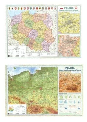 MAPA POLSKI A2 DWUSTRONNA LAMINOWANA ART-MAP Ostatnia szansa