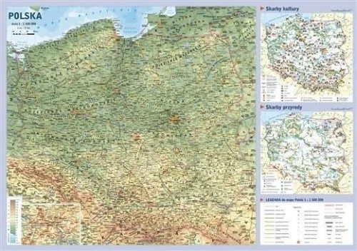MAPA POLSKI PODRĘCZNA 1:1 500 000 (JMP) Niska cena