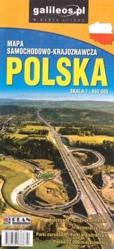 Niska cena MAPA SAMOCHODOWO-KRAJOZNAWCZA - POLSKA 1:650 000