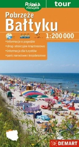 Ograniczona ilość MAPA TURYSTYCZNA - POBRZEŹE BAŁTYKU 1:200 000 TOUR