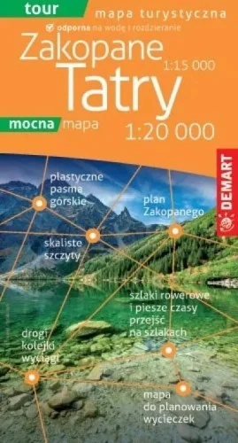 MAPA TURYSTYCZNA TATRY I ZAKOPANE TOUR 1:20 000 Łatwy zwrot