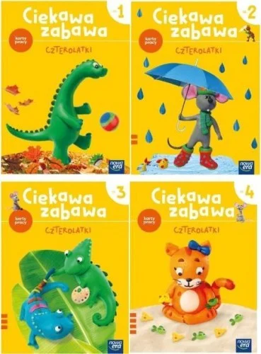CIEKAWA ZABAWA 4-LATKI KARTY PRACY CZ. 1-4 2021 NE Super okazja