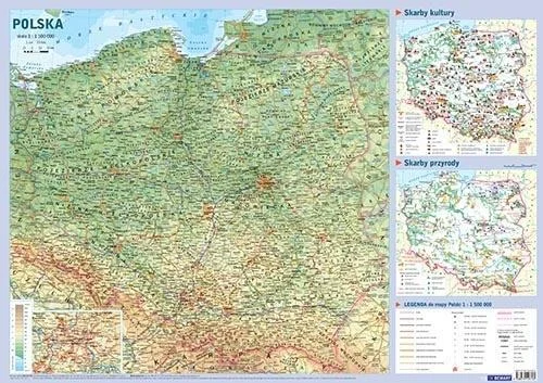 MAPA POLSKI PLANSZA EDUKACYJNA NA śCIANĘ I BIURKO Tylko dziś